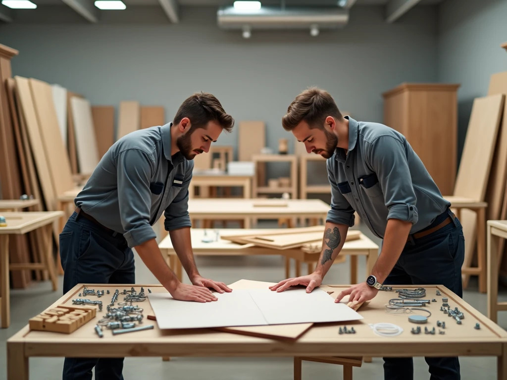 Completed bedroom furniture assembly